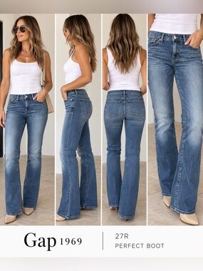 GAP Perfect Boot Cut Jeans in Medium Blue Wash 27R